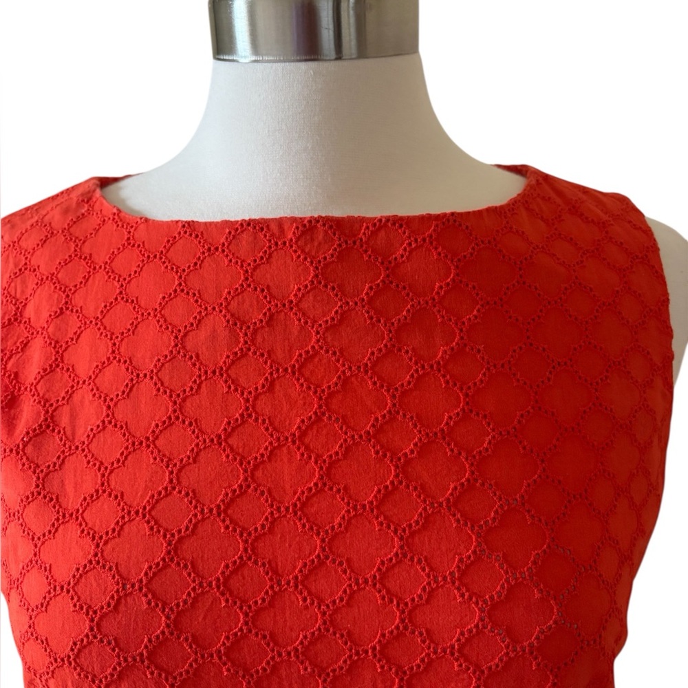 Talbots Sleeveless Orange Eyelet Top